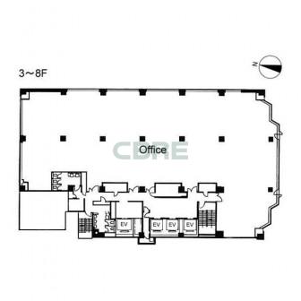 3階〜8階 平面図