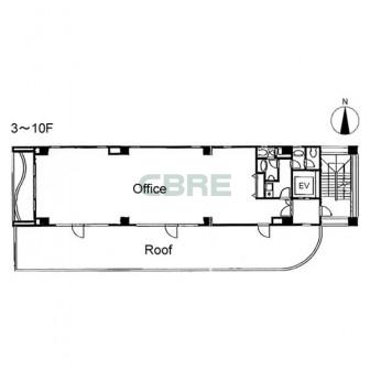 3階〜10階 平面図