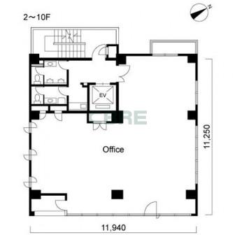 2階〜10階 平面図