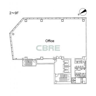 2階〜9階 平面図