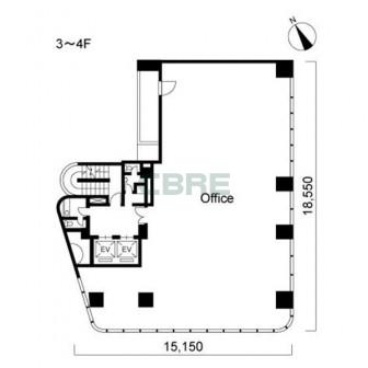 3階〜4階 平面図