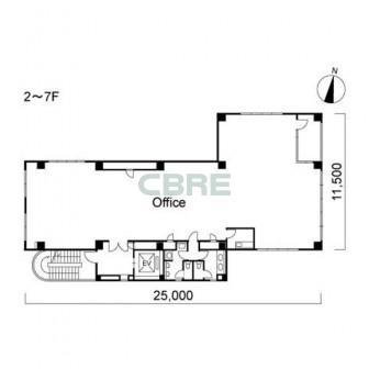 2階〜7階 平面図