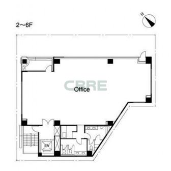 2階〜6階 平面図
