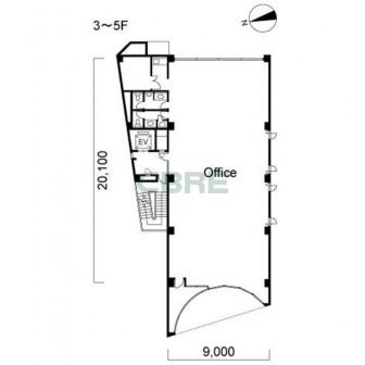 3階〜5階 平面図