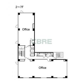 2階〜7階 平面図