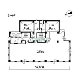 3階〜6階 平面図