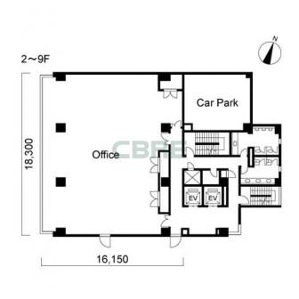 2階〜9階 平面図