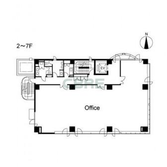 2階〜7階 平面図
