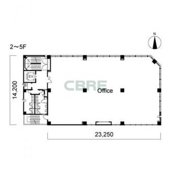 2階〜5階 平面図