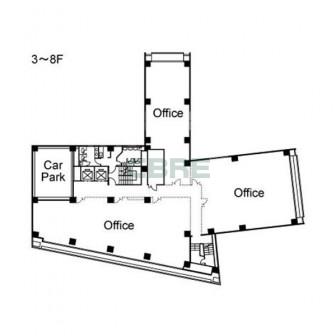 3階〜8階 平面図