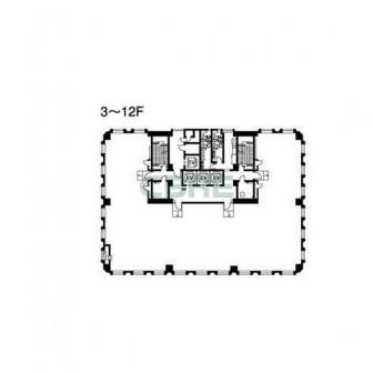 3階〜12階 平面図
