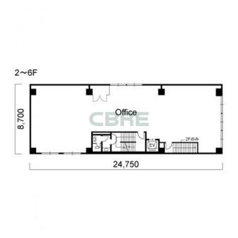 2階〜6階 平面図