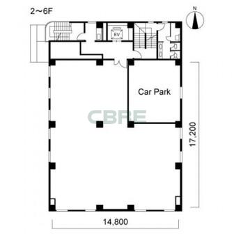 2階〜6階 平面図