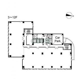 3階〜12階 平面図