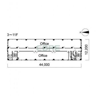 3階〜11階 平面図