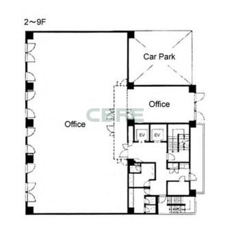 2階〜9階 平面図