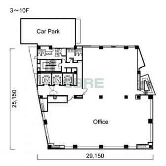 3階〜10階 平面図