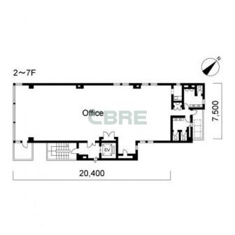 2階〜7階 平面図