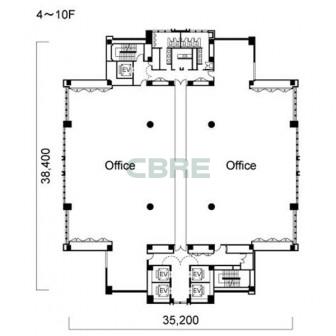 4階〜10階 平面図