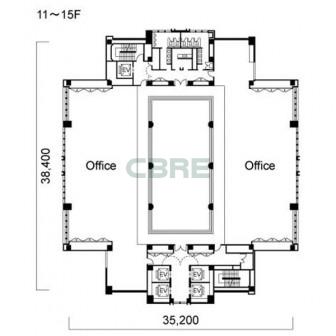 11階〜15階 平面図