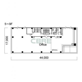5階〜9階 平面図