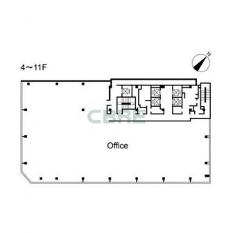 4階〜11階 平面図