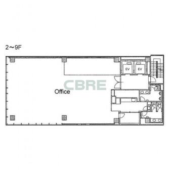 2階〜9階 平面図