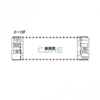 2階〜13階 平面図