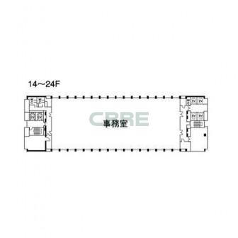 14階〜24階 平面図
