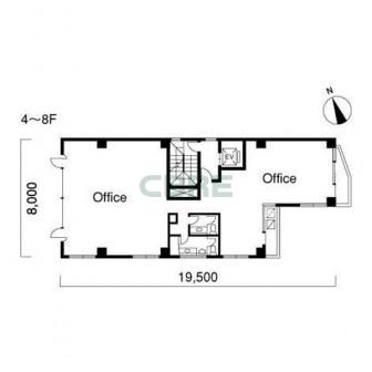 4階〜8階 平面図