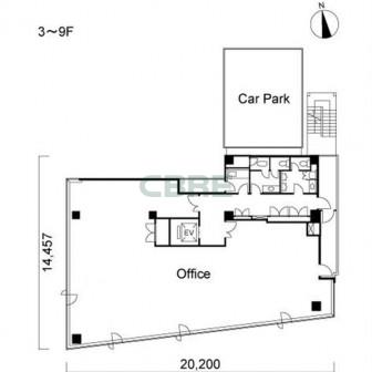 3階〜9階 平面図