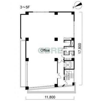 3階〜5階 平面図