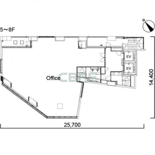 5階〜8階 平面図