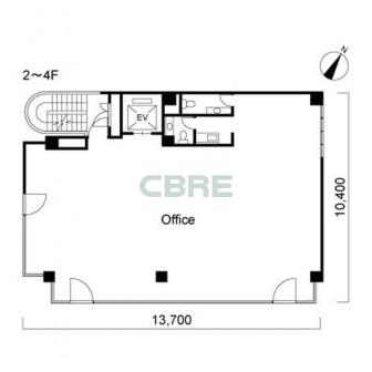 2階〜4階 平面図
