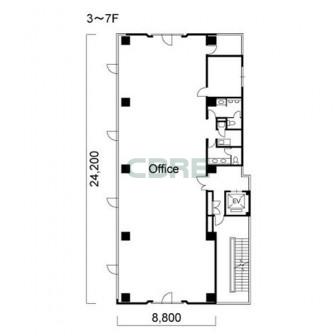 3階〜7階 平面図