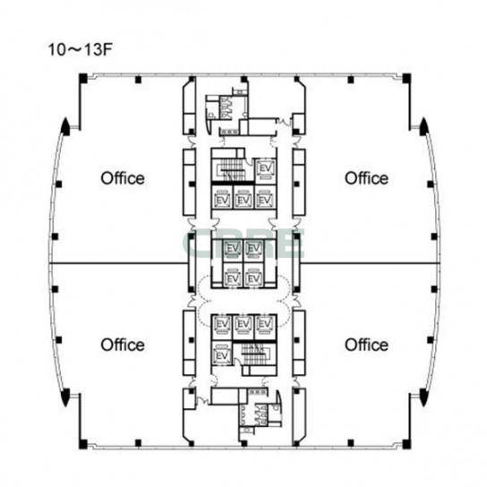 10階〜13階 平面図