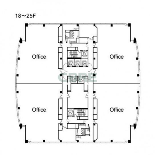18階〜25階 平面図