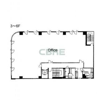 3階〜6階 平面図