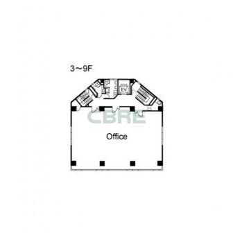 3階〜9階 平面図