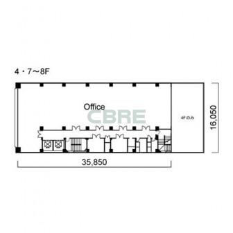 4階〜7階 平面図