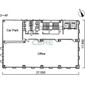 3階〜4階 平面図