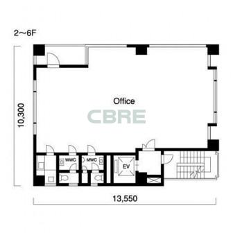2階〜6階 平面図