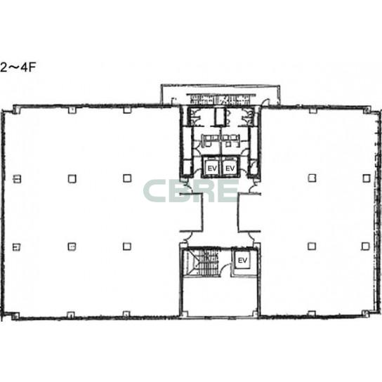 2階〜4階 平面図