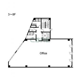 3階〜8階 平面図