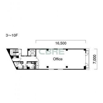 3階〜10階 平面図