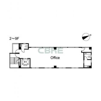 2階〜9階 平面図