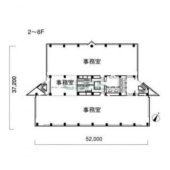 2階〜8階 平面図
