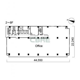2階〜8階 平面図