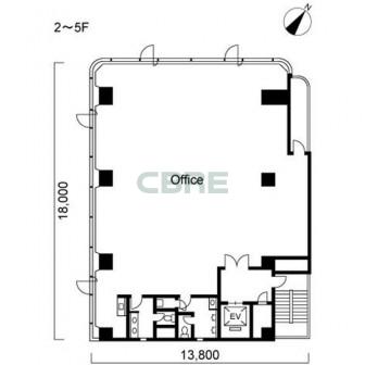 2階〜5階 平面図