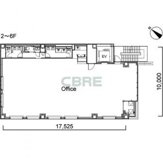 2階〜6階 平面図